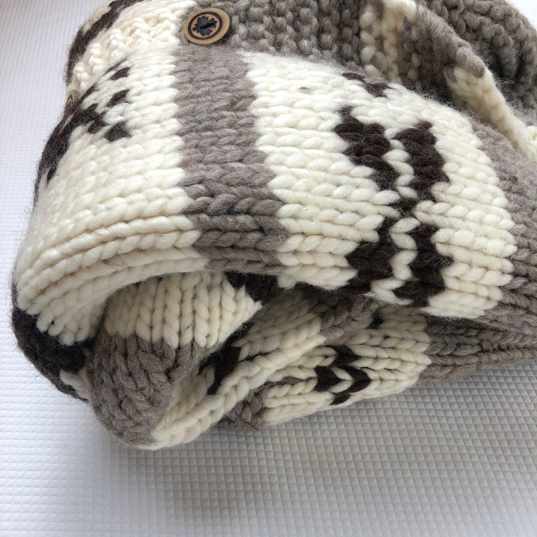 美品❣️カナダ製❣️肉厚カウチンセーター 大きめサイズ VIRGIN WOOL100