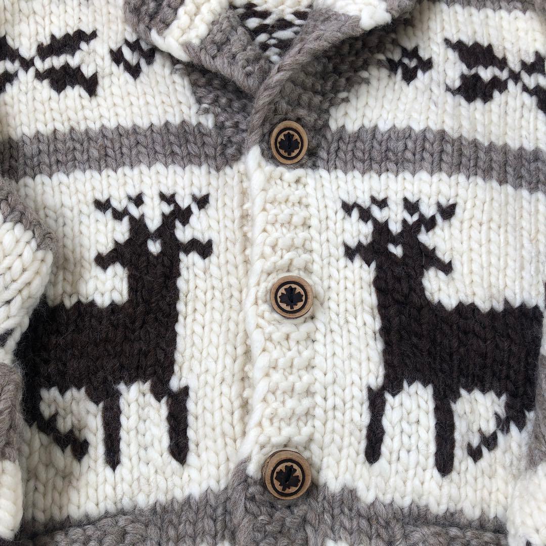 美品❣️カナダ製❣️肉厚カウチンセーター 大きめサイズ VIRGIN WOOL100