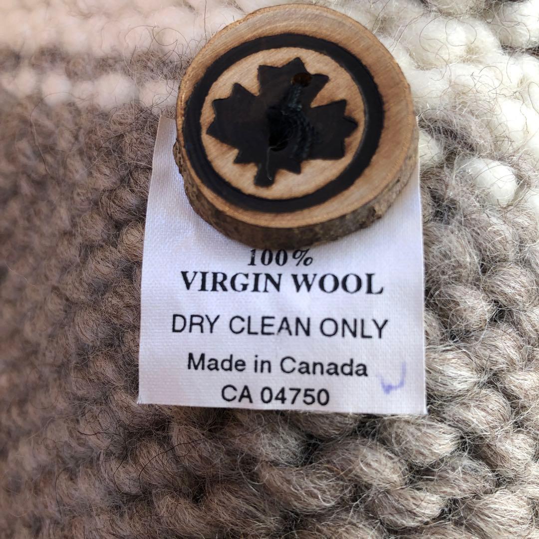 美品❣️カナダ製❣️肉厚カウチンセーター 大きめサイズ VIRGIN WOOL100