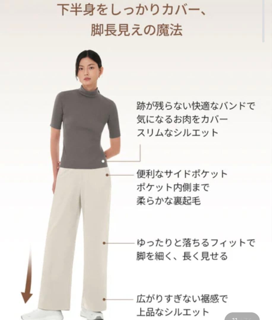 アンダール ander Airywin 裏起毛マキシワイドレギンス L