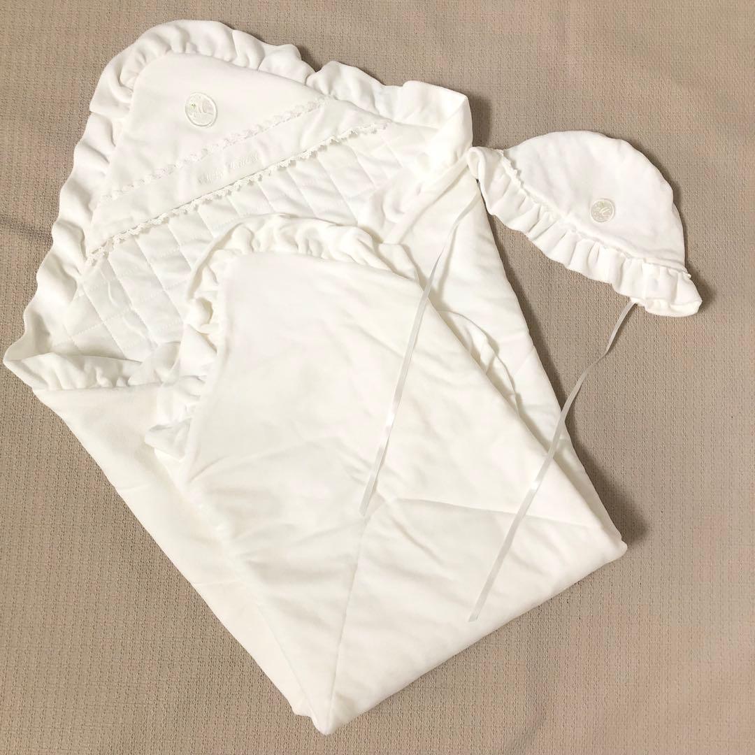 ミキハウス　ベロアアフガンと帽子　新品