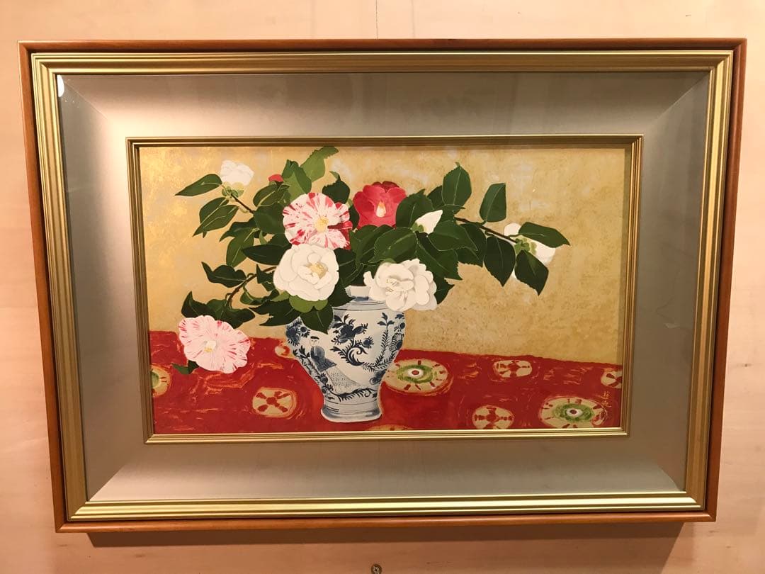 リリーさま専用　小倉遊亀「椿」シルクスクリーン　刷り込みサイン・作品証明シール有