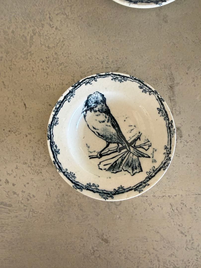フランスアンティークディゴワンデイネット小鳥と木の実のおままごと皿プレート