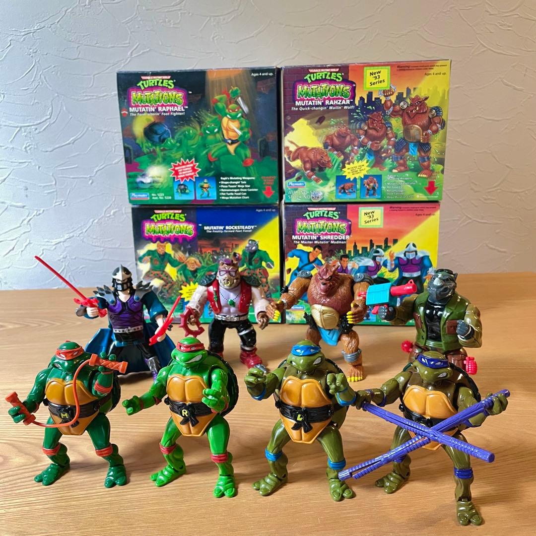 【タートルズフィギュア8体セット】プレイメイツ社製 1993年 外箱4つあり