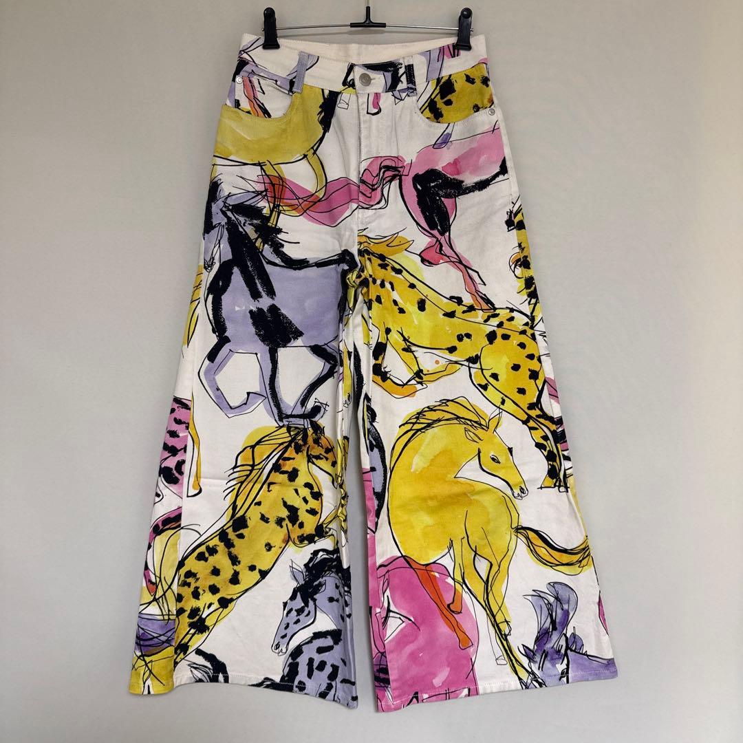 【美品】STELLA McCARTNEY 馬柄デニムパンツ　26size
