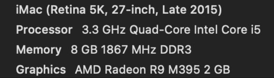 iMac 5k 27inch Radeon搭載　VESA