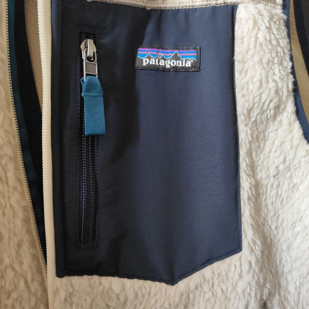 patagonia フリースベスト M ホワイト/ネイビー
