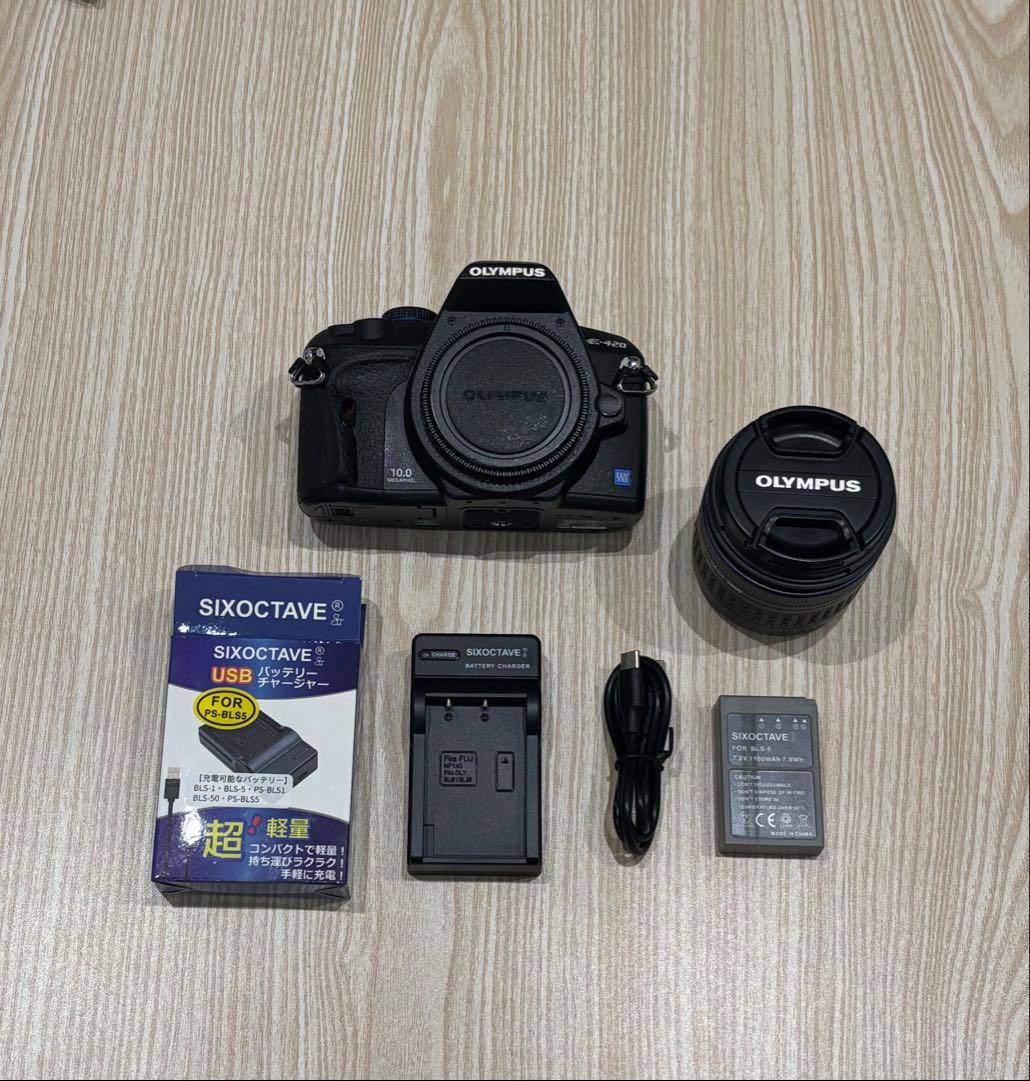 OLYMPUS E-420 デジタル一眼レフカメラ　レンズ、充電器セット