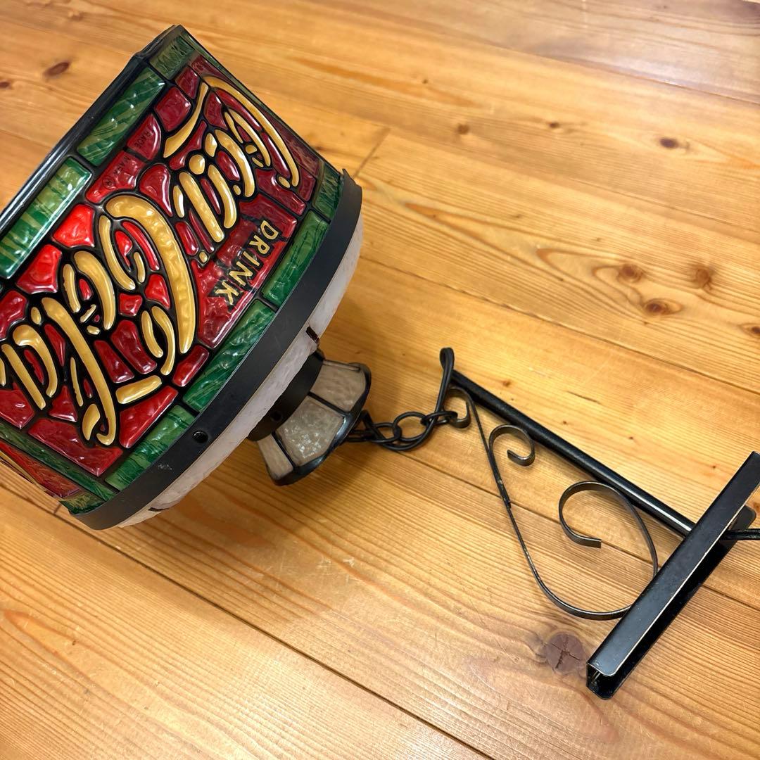 70年代　コカコーラ　アドバタイジング　ステンドグラス　ランプ　ライト　看板