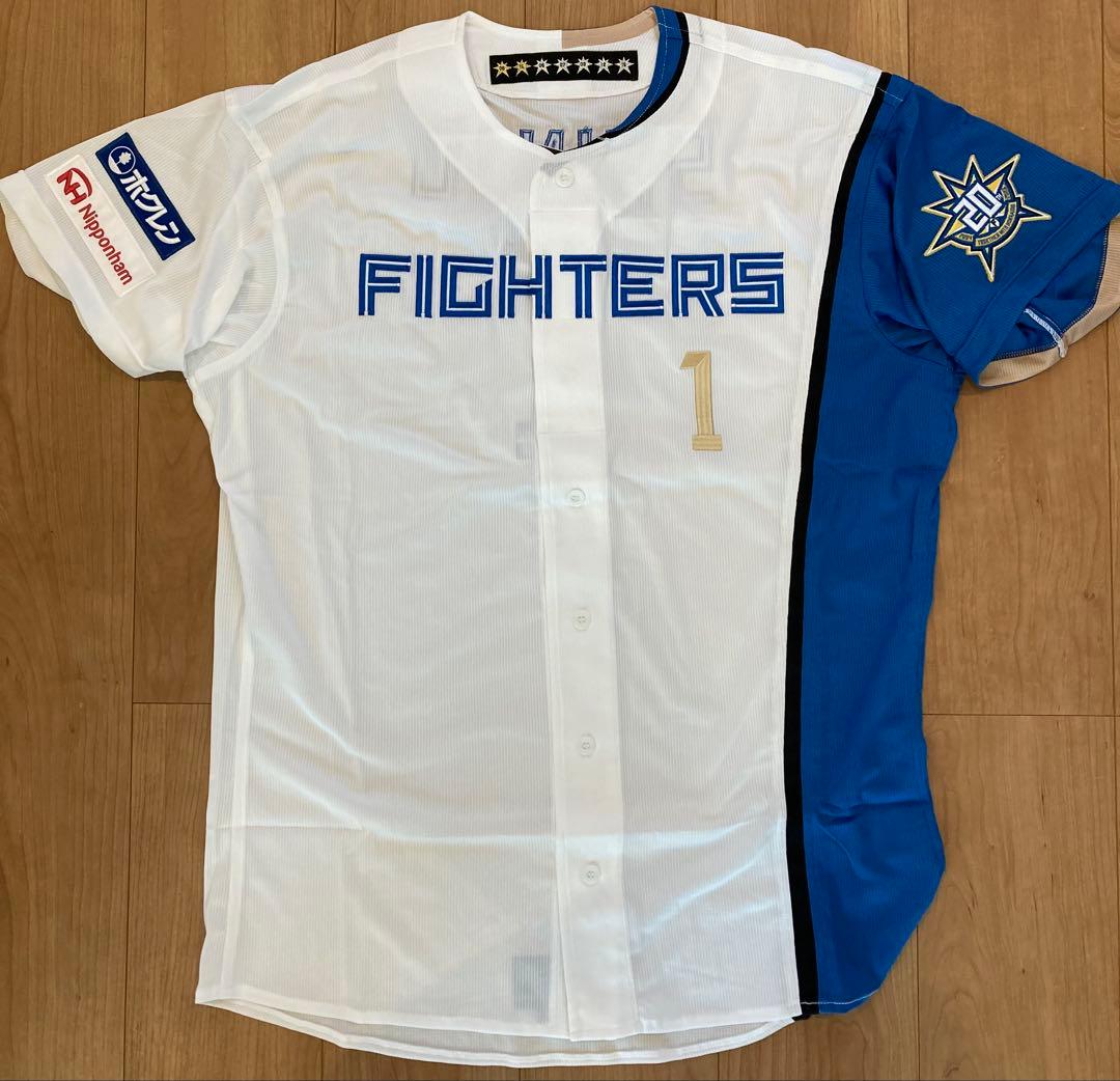 北海道20周年ワッペン付きプロコレクションホームユニフォーム新庄監督 O(XL)