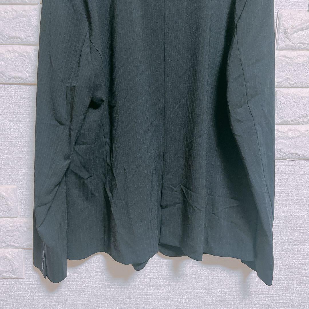 インディヴィ　セットアップ　スカート　４２　美品　黒　ストライプ　スーツ　薄手