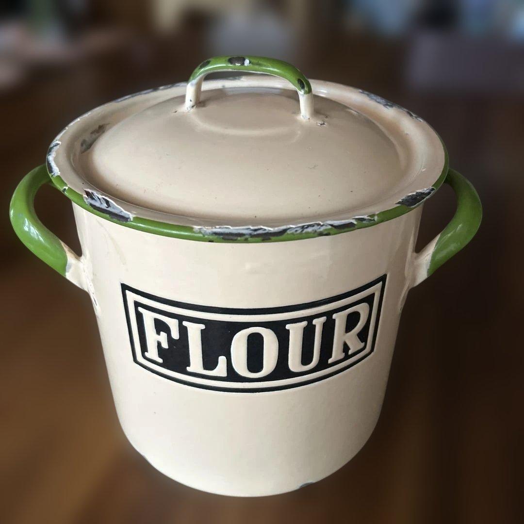 ⭐︎イギリスアンティークFLour 蓋付きキャニスター⭐︎
