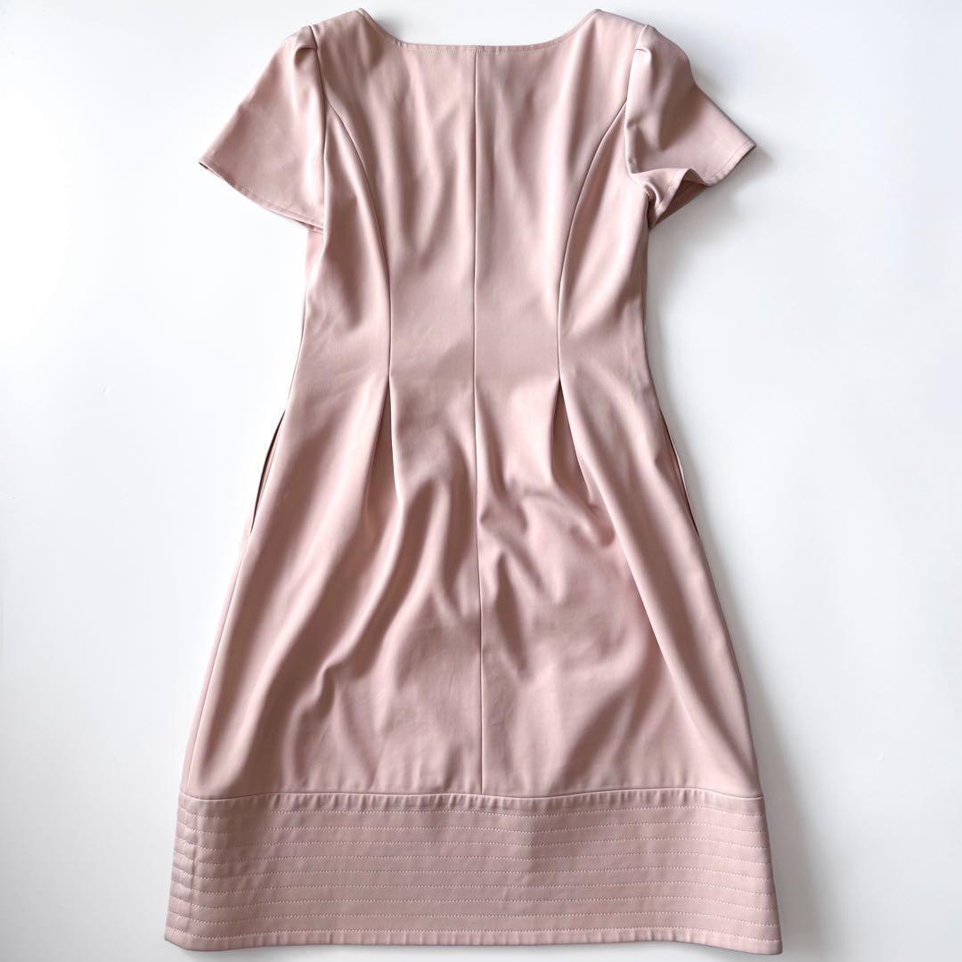 近年モデル Rene ルネ リリィベル 半袖ワンピース フロントジップ パール