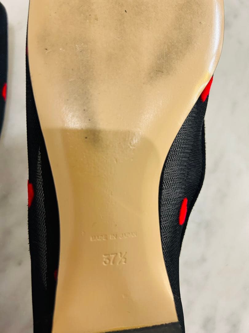 冬セール！PIPICHICハート柄スクエアトゥ フラットシューズ24.5