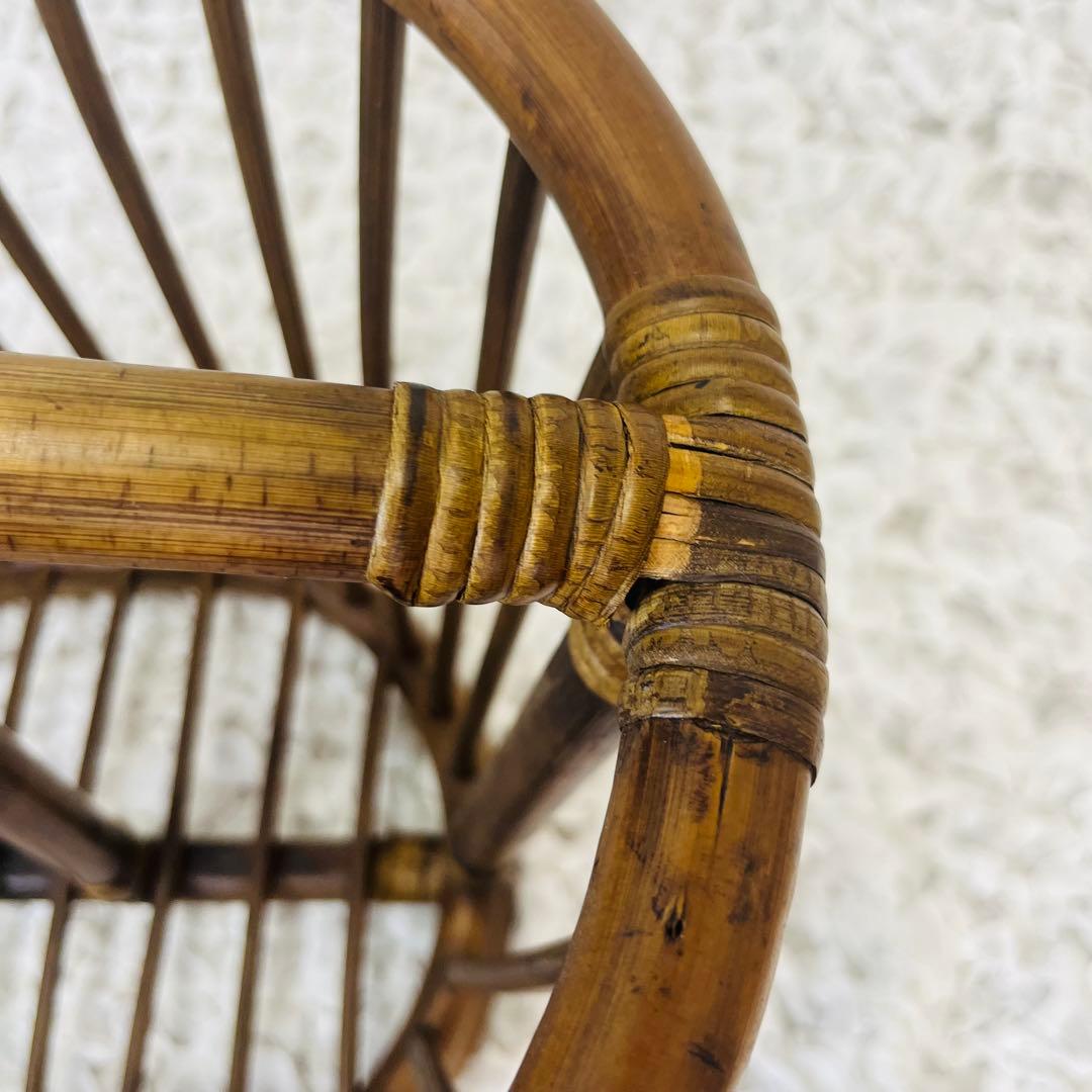 籐家具 小物入れ インテリア ラタンマガジンラック 籠かごアンティーク昭和レトロ