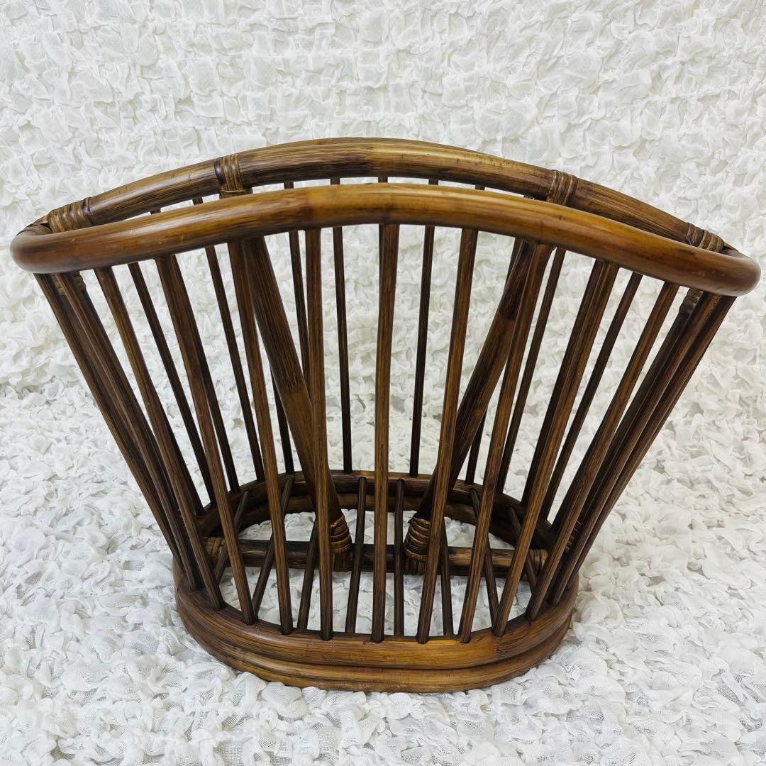 籐家具 小物入れ インテリア ラタンマガジンラック 籠かごアンティーク昭和レトロ