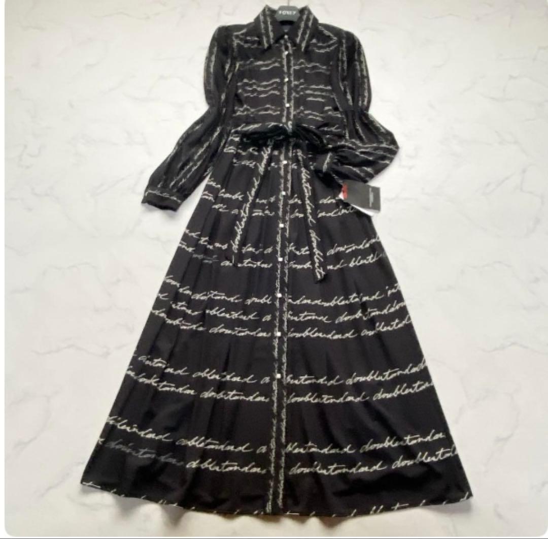 ダブルスタンダードクロージング レタードプリントロングワンピース 36