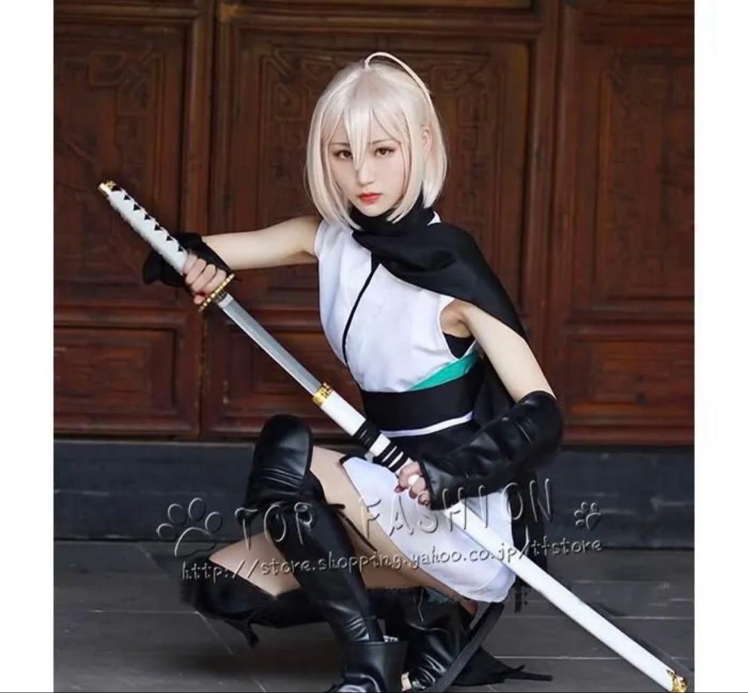 FGO コスプレ衣装 沖田総司 桜セイバー衣装+靴