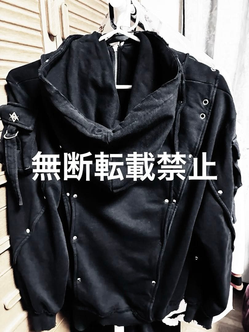 美品 REFLEM【レフレム】ヘビーレイヤードジップパーカー ブラック