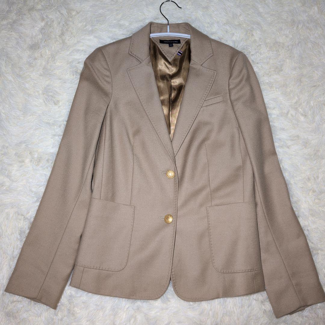 ロロ・ピアーナ カシミヤ混 ジャケットトミーヒルフィガー ベージュ 金ボタン