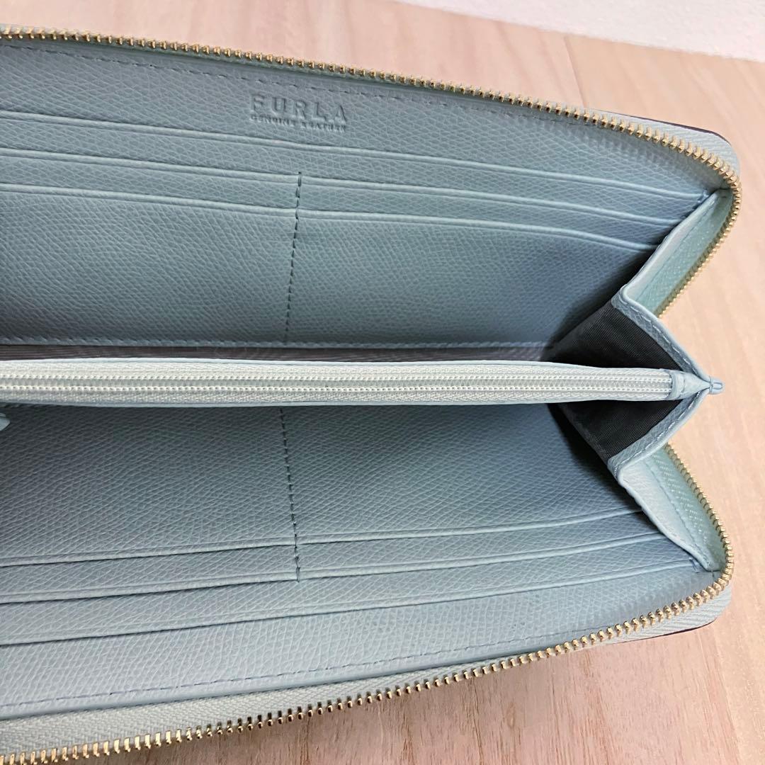 【訳あり極美品】フルラ カメリア 長財布 ラグナ 定価3.8万 スリム