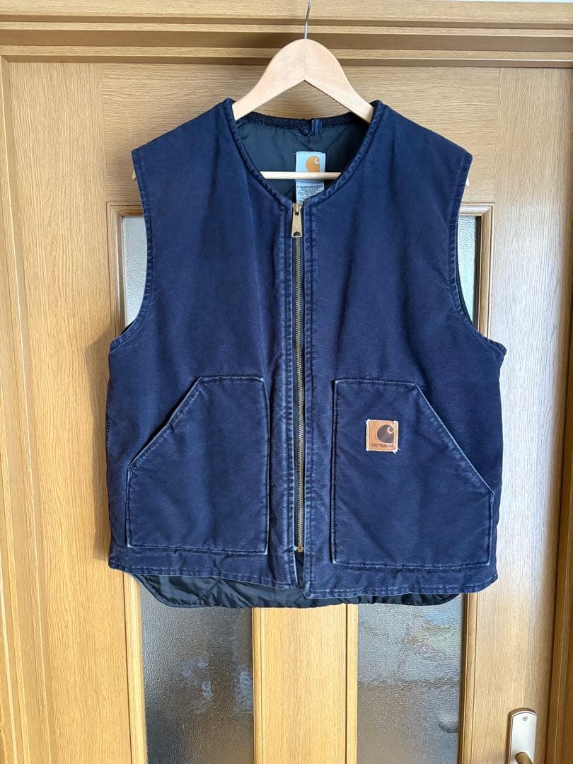 セール限界価格　Carhartt ダックベスト　90s usa製　ネイビー