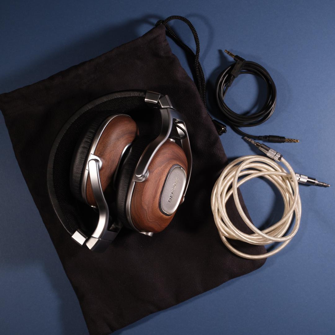 DENON AH-MM400 ヘッドホン 木製 美品 OYAIDE ケーブル付