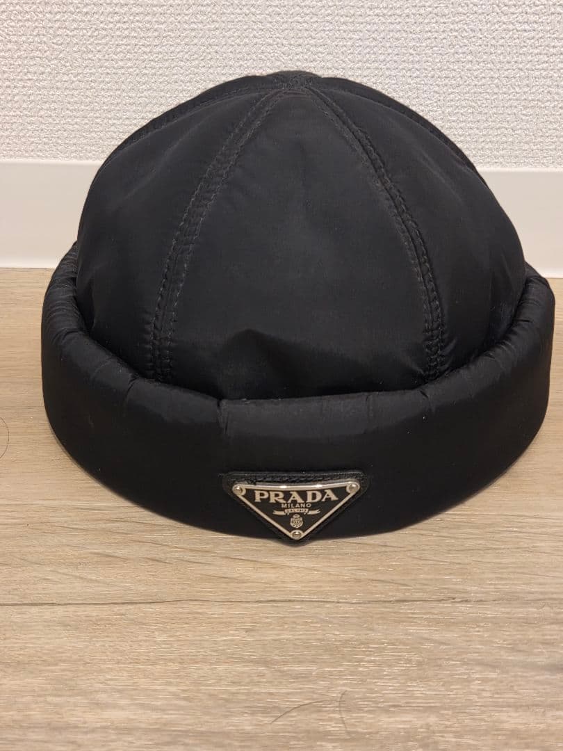 PRADA ナイロンビーニー Re-Nylon ロールキャップ BLACK M
