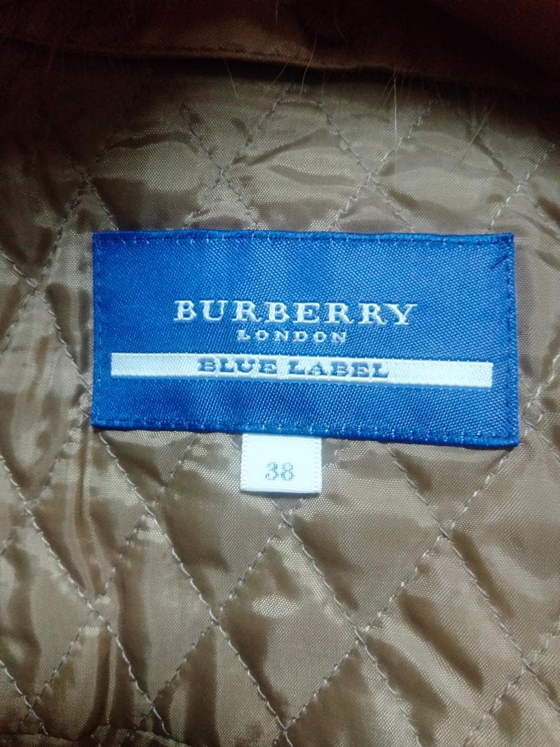 バーバリーブルーレーベルフォックスファー付コットンJKT新品38定価63000円