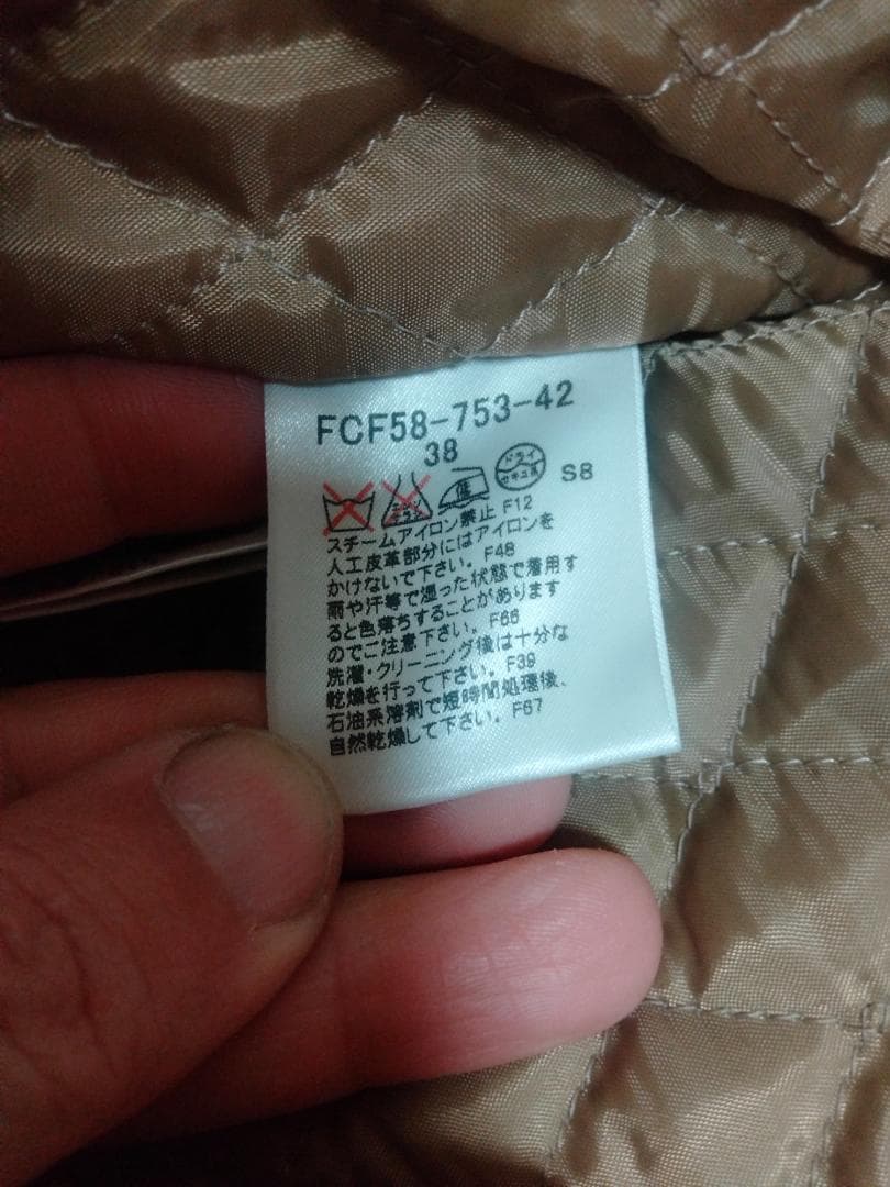 バーバリーブルーレーベルフォックスファー付コットンJKT新品38定価63000円