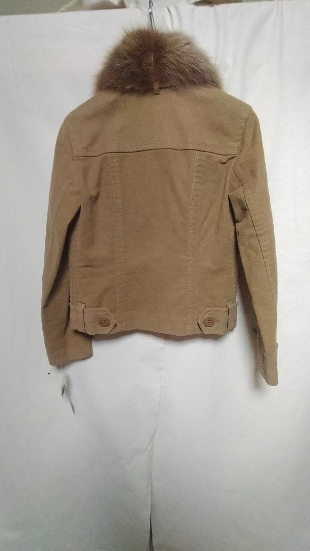 バーバリーブルーレーベルフォックスファー付コットンJKT新品38定価63000円