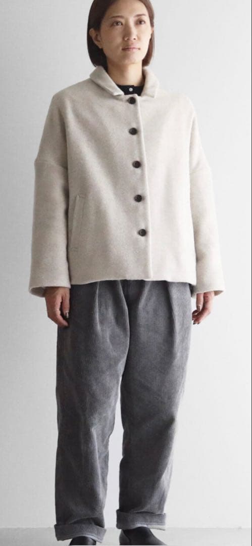 HUIS 遠州織物　ウールショートコート