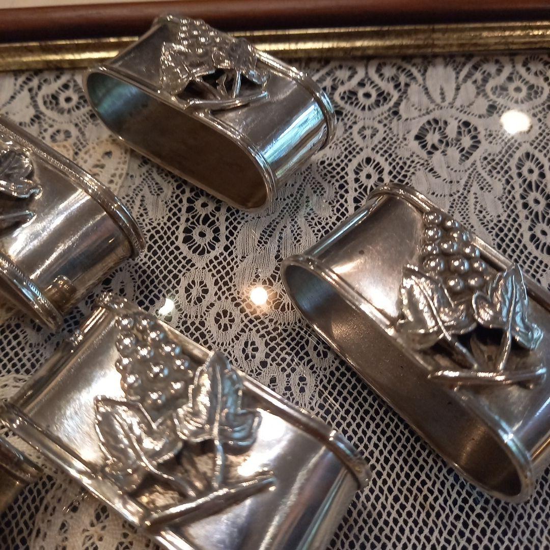 アンティーク銀製ナプキンリングフルセット