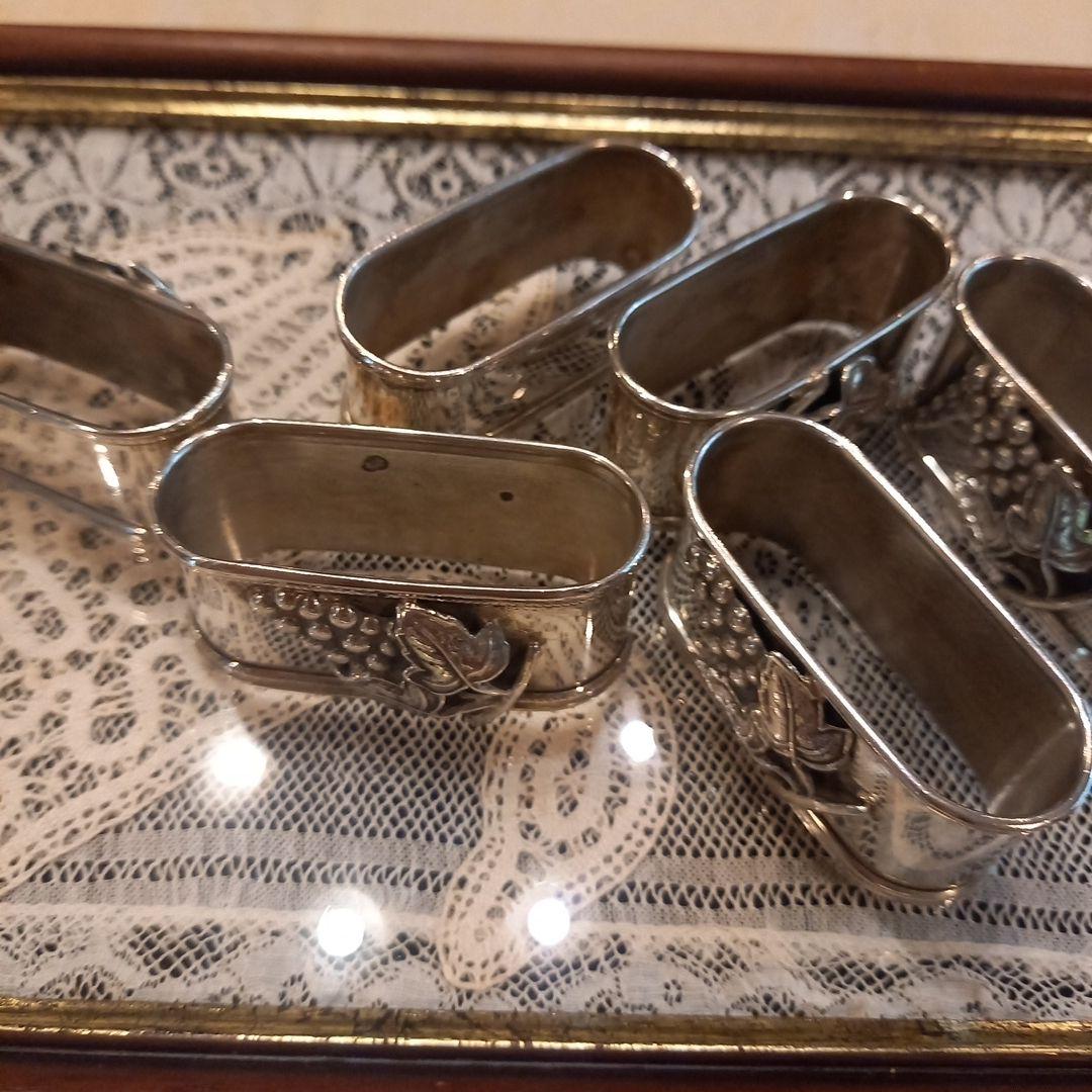 アンティーク銀製ナプキンリングフルセット