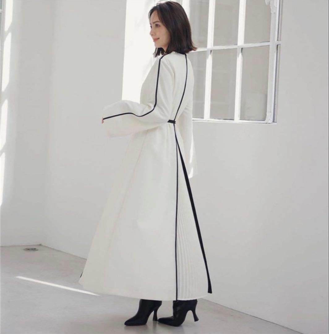 【早い者勝ち】anuans バイカラーパイピングロングスリーブワンピース