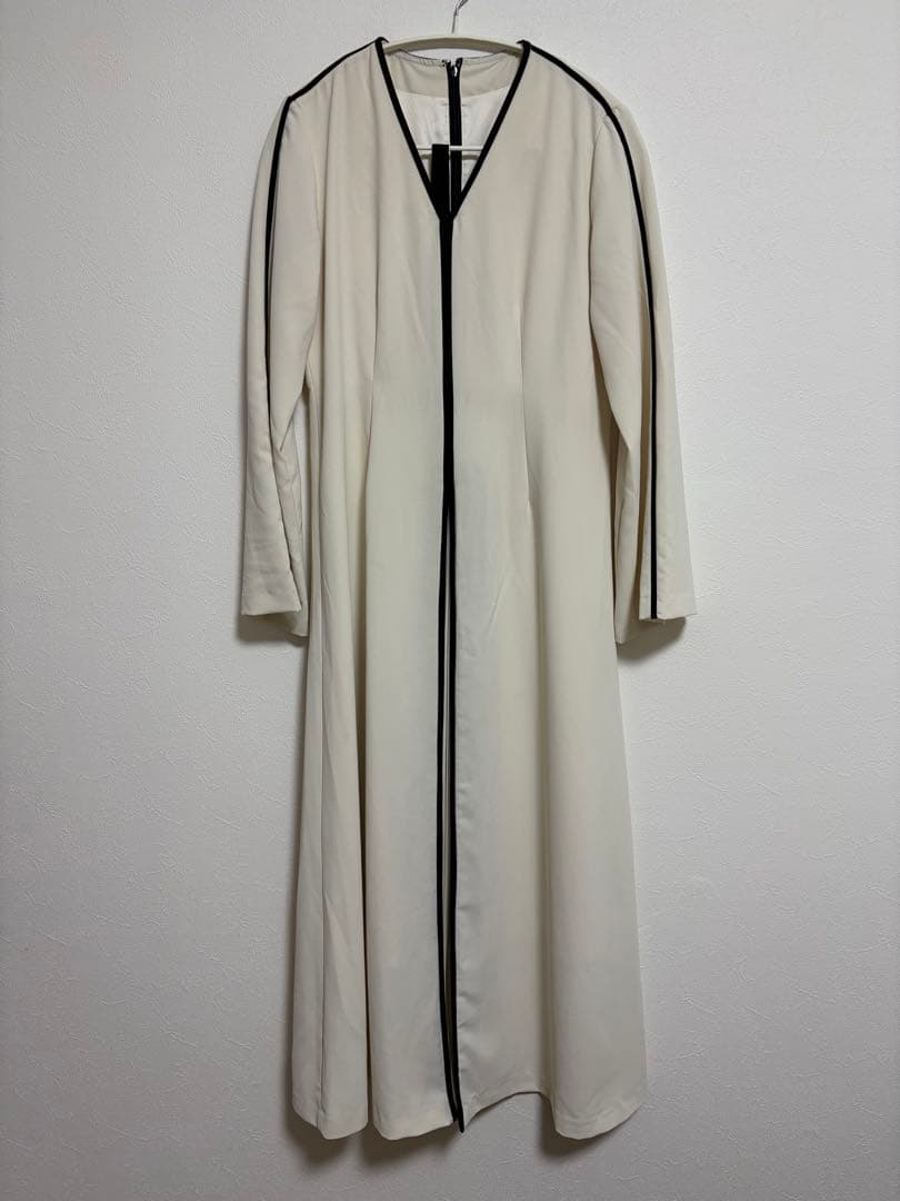 【早い者勝ち】anuans バイカラーパイピングロングスリーブワンピース