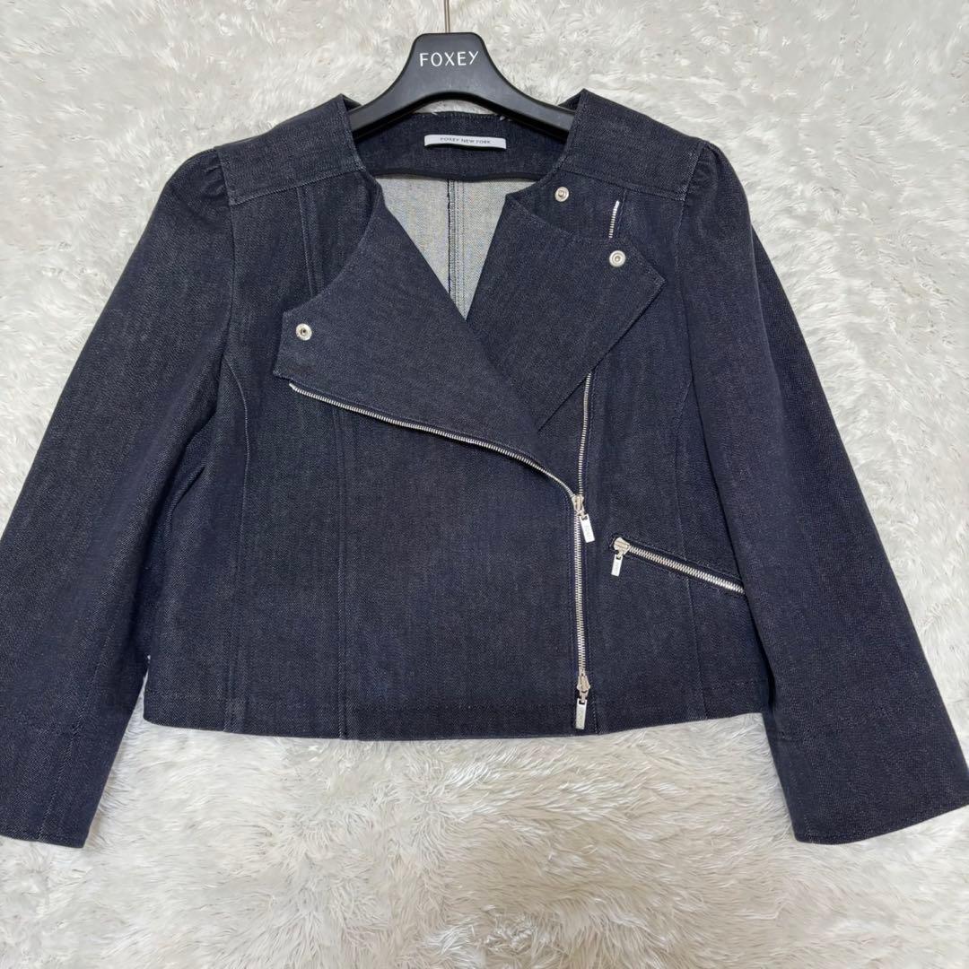 23年完売品　FOXEY NEWYORK マリーザ　デニムライダース　43290