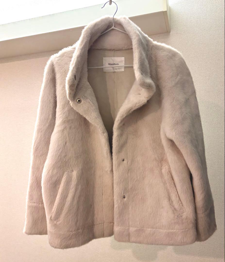 リランドチュール　エコファーコクーンコート　オフホワイト　美品　サイズ1 S相当