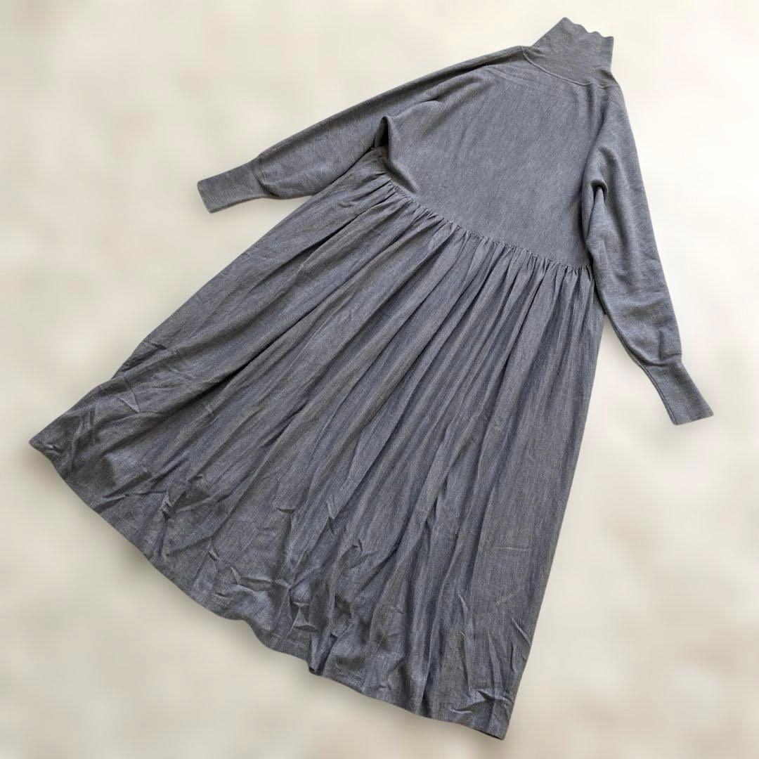 curensology カレンソロジー ウールハイネックギャザーワンピース