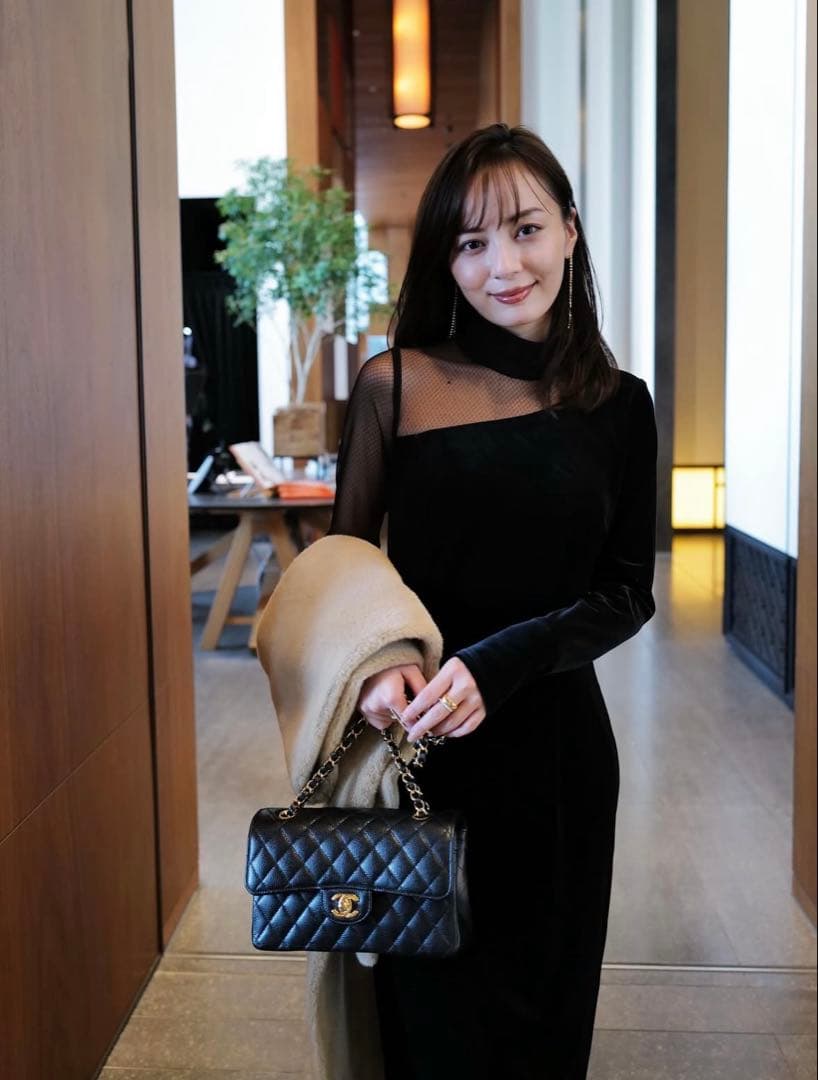 【新品未使用】anuans シアーコンビタイトワンピース　ブラックS 1サイズ