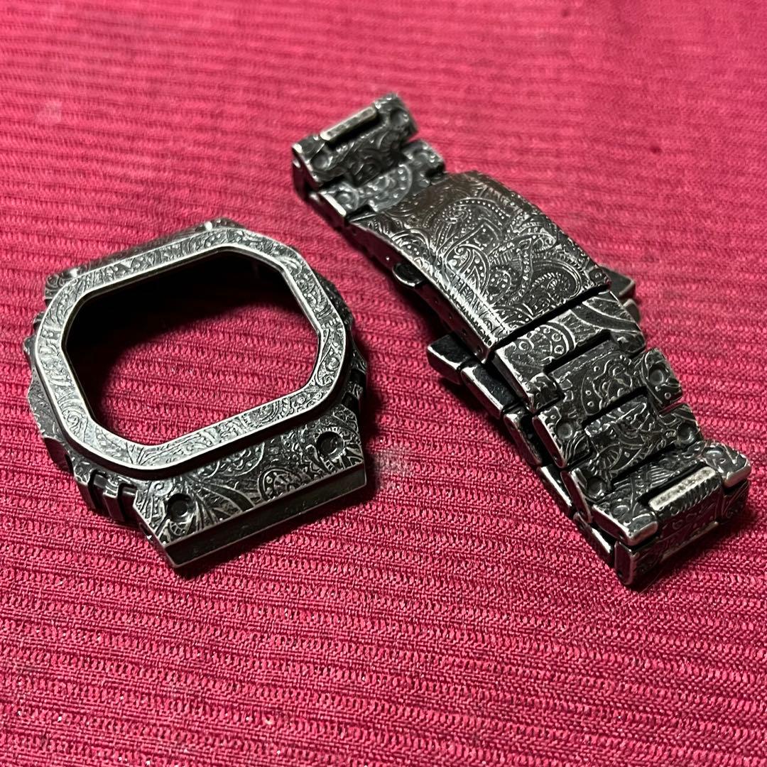 新品 G-SHOCKカスタムキット ペイズリー 柄 ブラック　5600対応