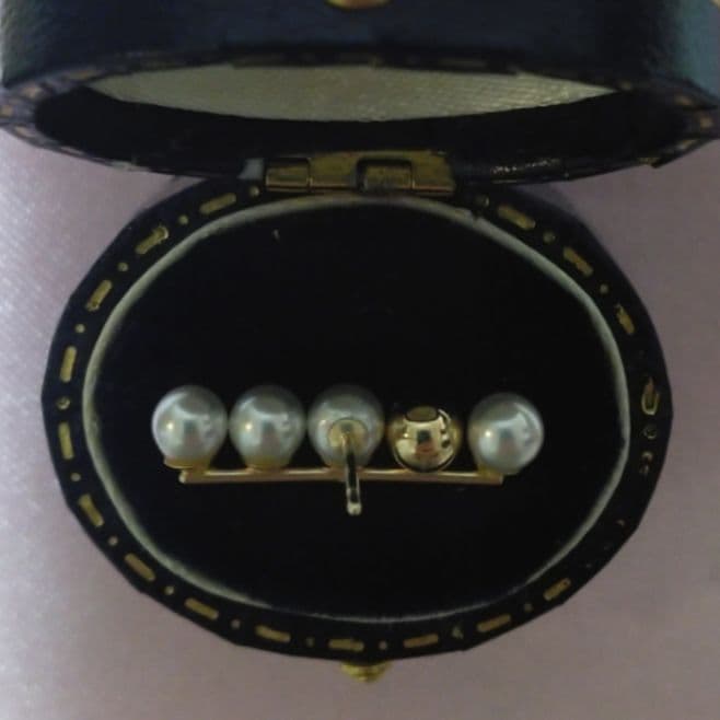 【※期間限定 最終お値下げ※】K10YGバー パールピアス【日本製フルオーダー】