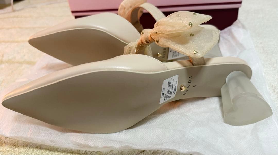 RANDA Heart Collection シアーリボンミュールパンプス　新品