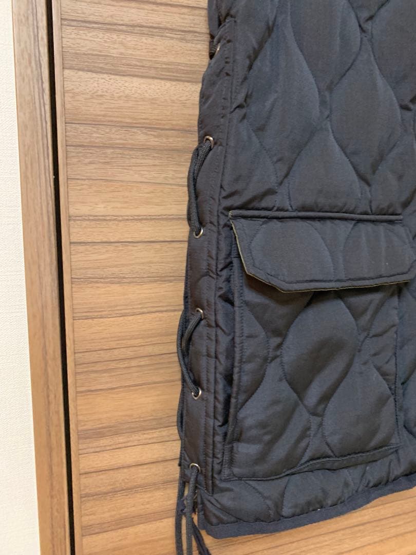 TAION タイオン　体温 Vネックレースアップダウンベスト　ブラック　黒　L