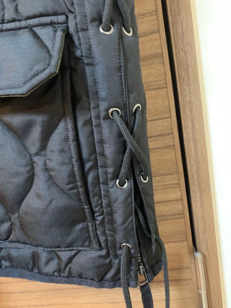 TAION タイオン　体温 Vネックレースアップダウンベスト　ブラック　黒　L