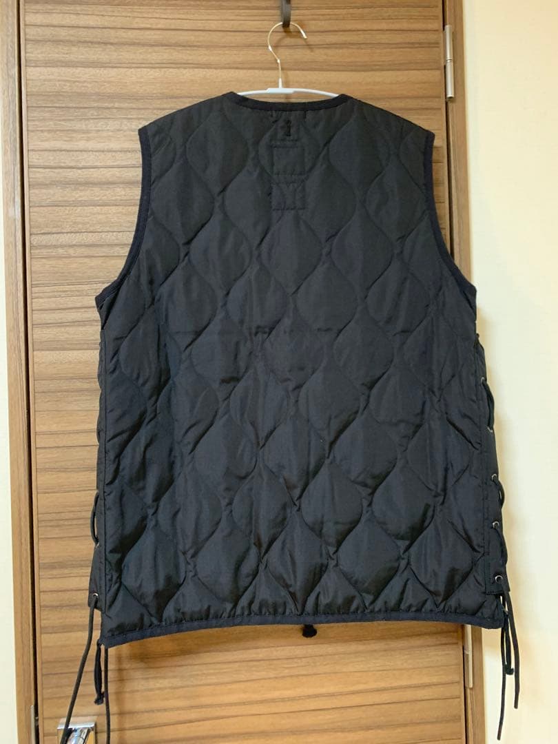 TAION タイオン　体温 Vネックレースアップダウンベスト　ブラック　黒　L