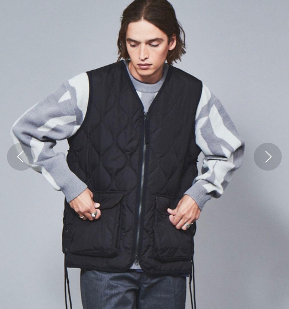 TAION タイオン　体温 Vネックレースアップダウンベスト　ブラック　黒　L