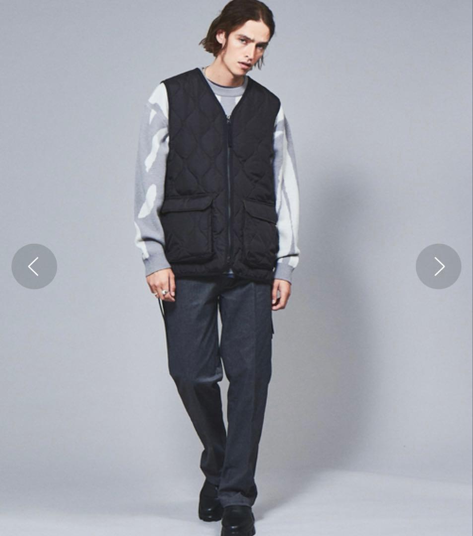 TAION タイオン　体温 Vネックレースアップダウンベスト　ブラック　黒　L