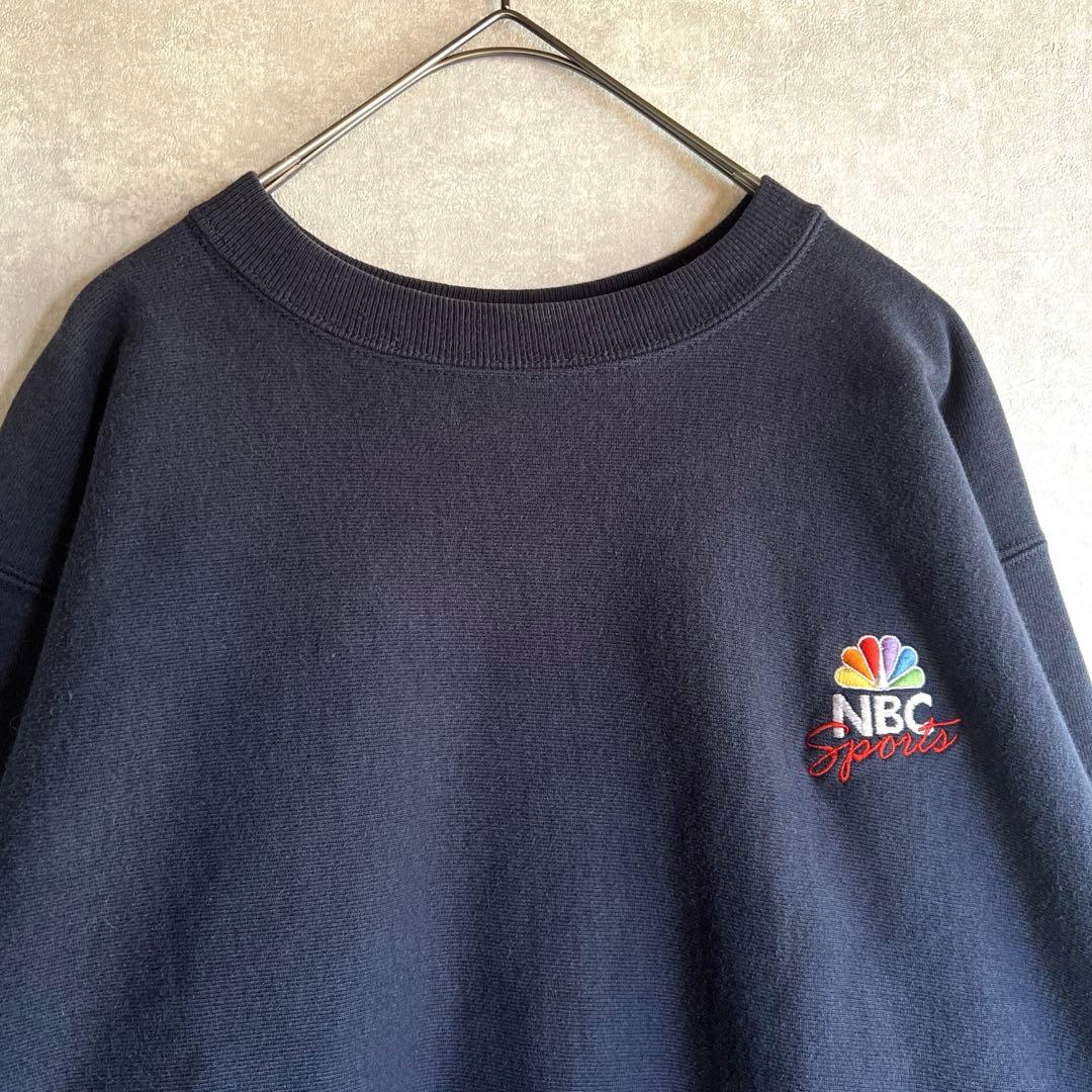 90s ChampionリバースウィーブNBC 刺繍ロゴスウェット ネイビーL