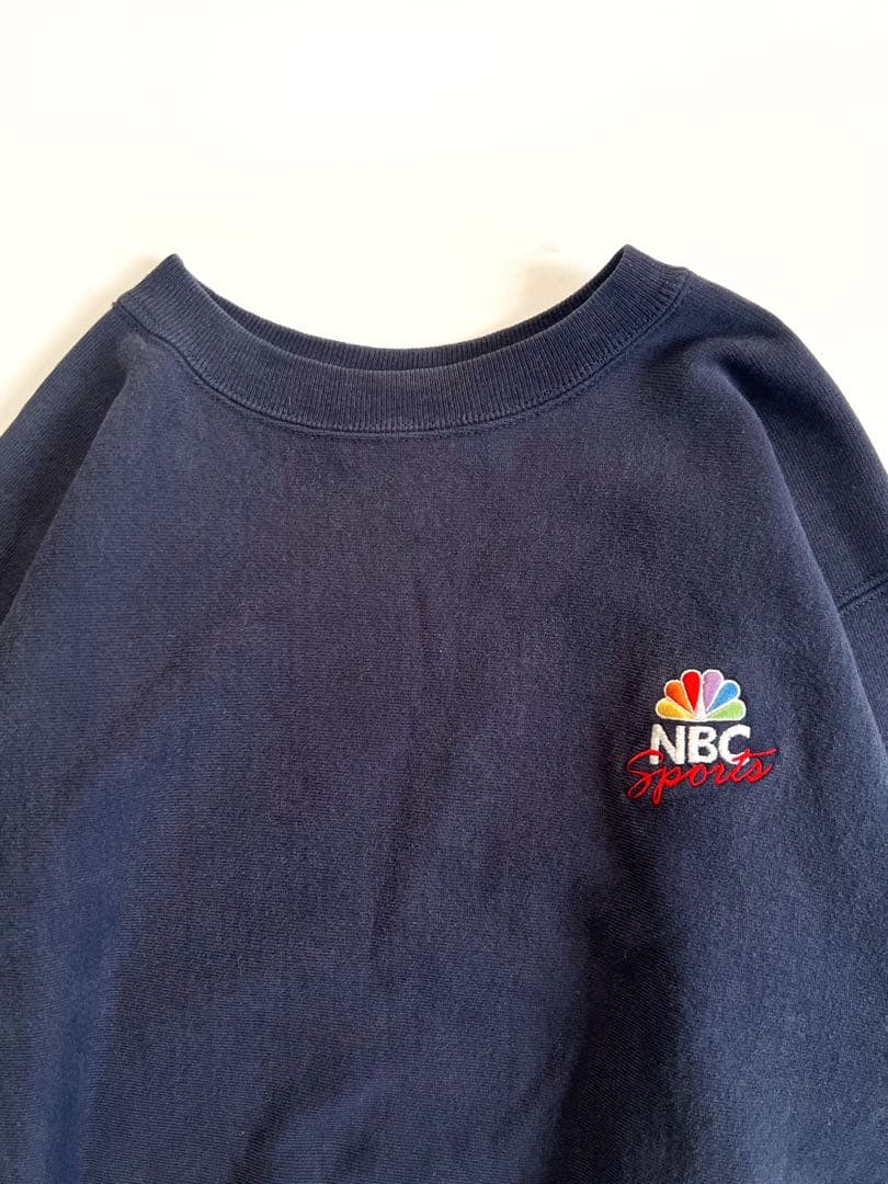 90s ChampionリバースウィーブNBC 刺繍ロゴスウェット ネイビーL
